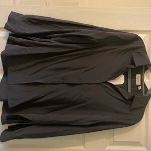 RD design, crinkle, button-down, gunmetal, gray shirt